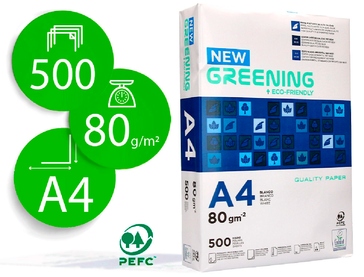 Ramette 500feuilles Papier Liderpapel multifonction greening a4 80g haute qualité pefc blancheur 146 opacité 92 rigidité 112