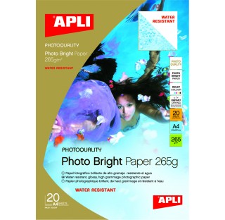 Papier photo bright pro water resist 265gr A4 20f.APLI